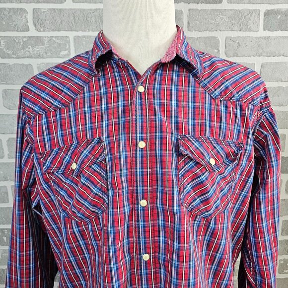 Wrangler 20X Shirt Men's XL Multicolor Plaid Pearl Snap Cowboy Western Rodeo - Picture 3 of 12